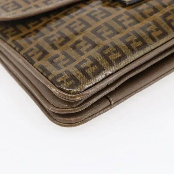 Authentic FENDI Zucchino Canvas Shoulder Bag Coated Canvas Beige - Picture 2 of 16